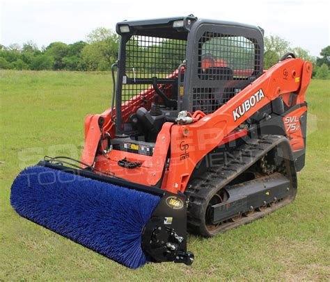 mini excavator broom attachment|skid steer street sweeper attachment.